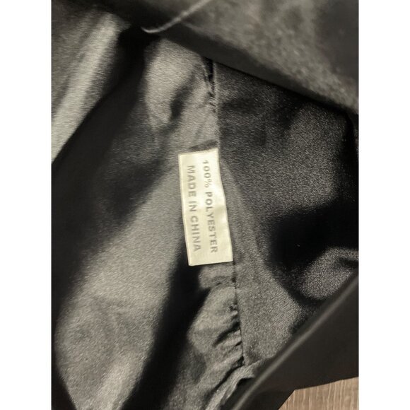 Black Satin Jacket with Zipper Details and Ruched Sleeves - Picture 9 of 9